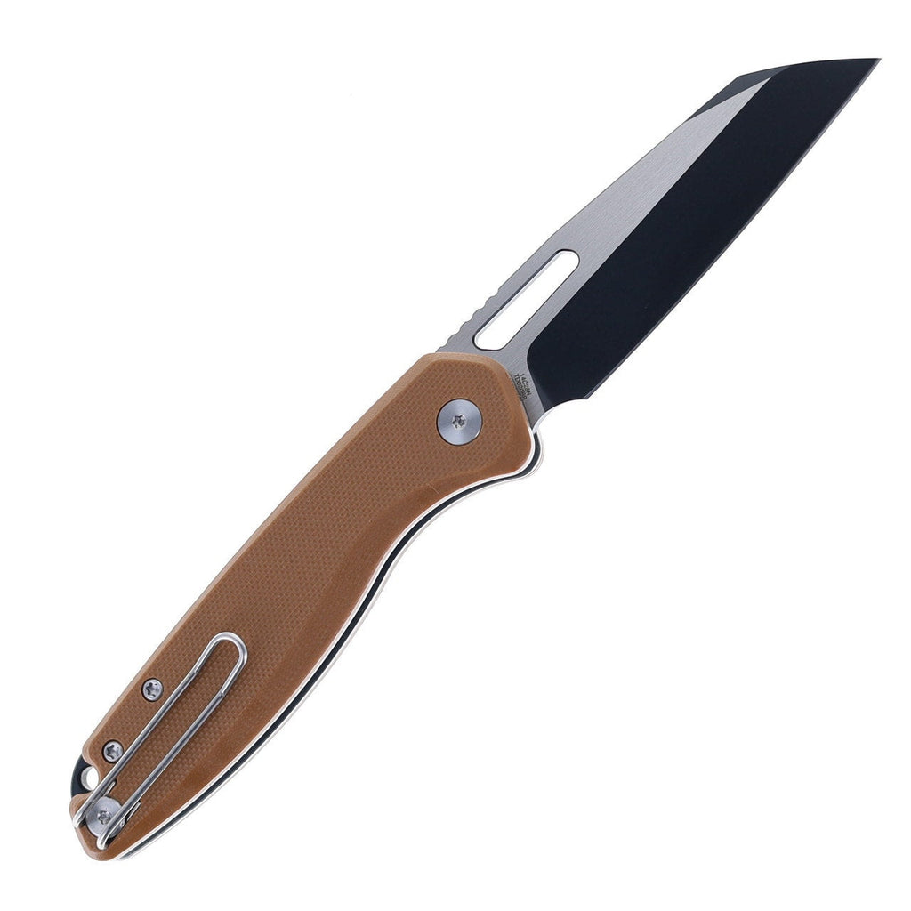 DEFCON ~ Warhawk Folding Knife Brown Micarta Handle 14C28N Sheepsfoot ~ TD020BR