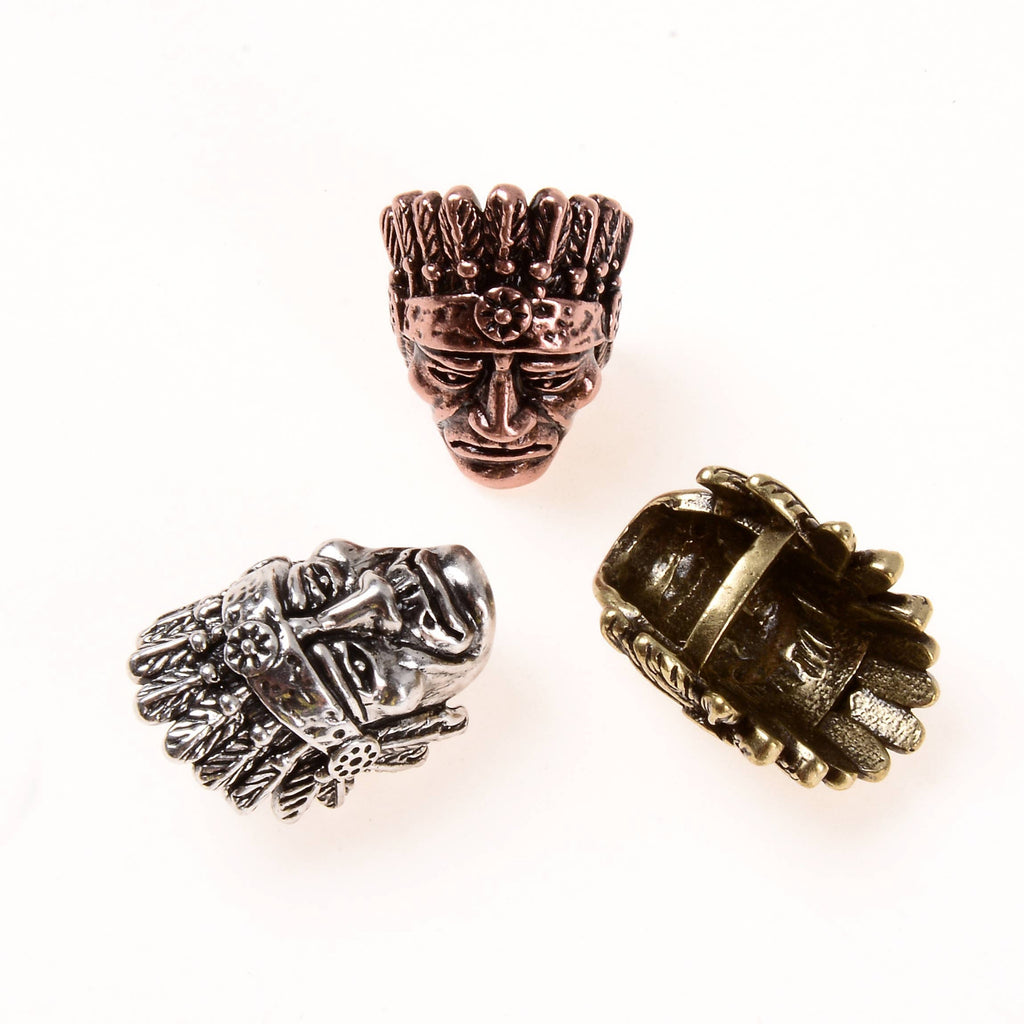 Native American Indian Head Paracord Beads