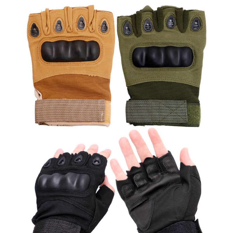Tactical Half Finger Hard Knuckle Gloves