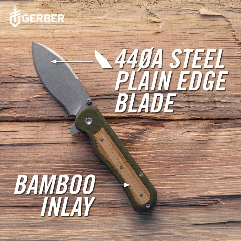 Gerber Confidant Liner Lock: Nessmuk-Inspired 440A Steel & Bamboo/G10