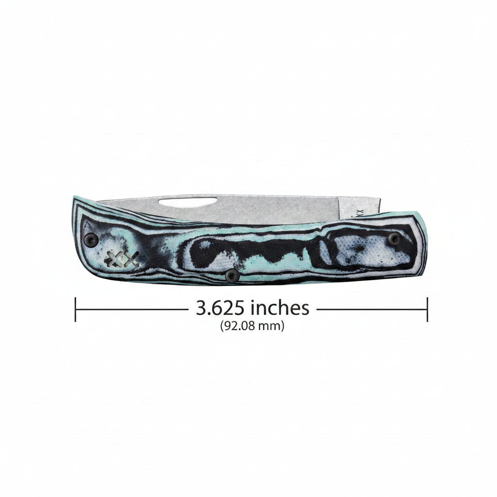 Case Crossroads™ XR Sod Buster® Jr ~ Smooth Seafoam Green Burl G-10/S35VN **Damaged Box