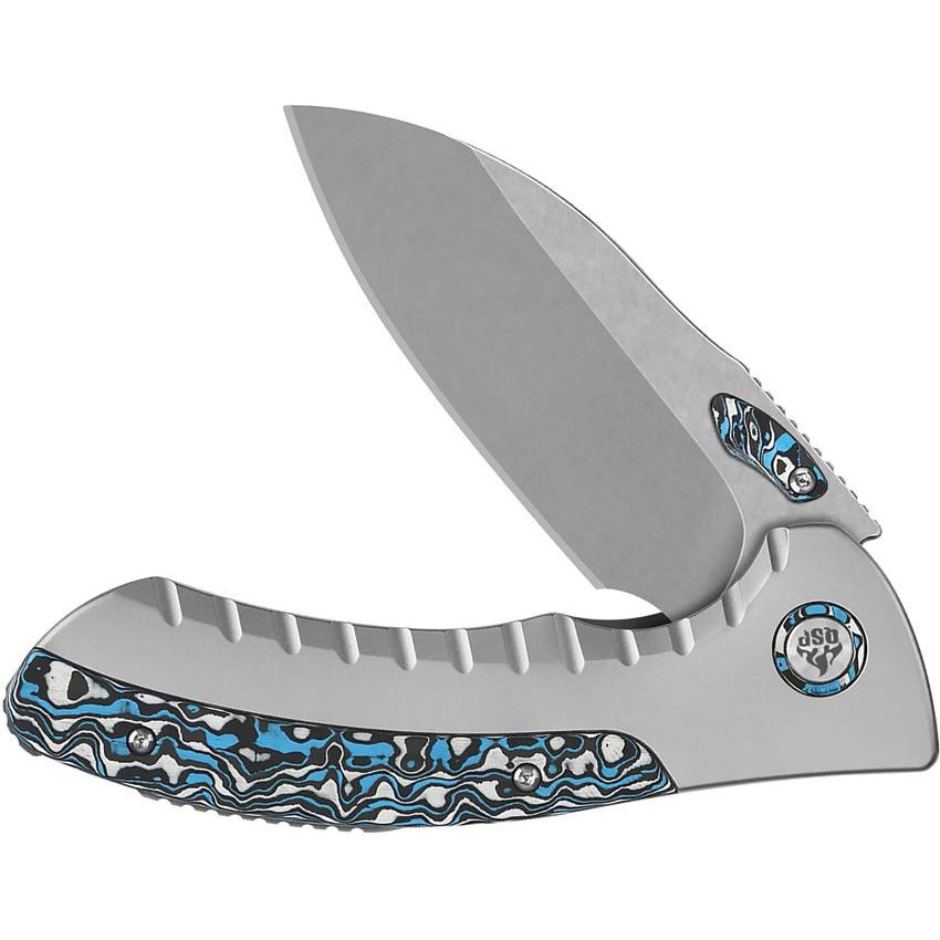 QSP Capybara Flipper: 3.06" M390 Sheepsfoot Blade & Titanium Carbon-Fiber