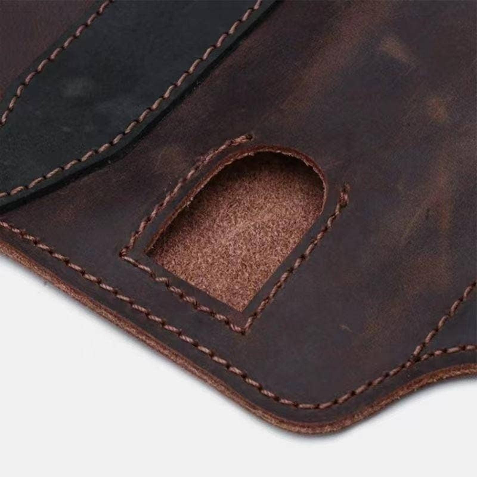 EDC Leather Knife Case & Flashlight Slot Tactical Pouch