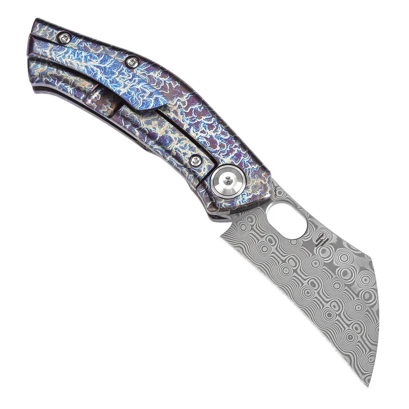 Kansept ~ Osprey ~ Frame Lock – Lightning Strike Titanium & Stainless Damascus