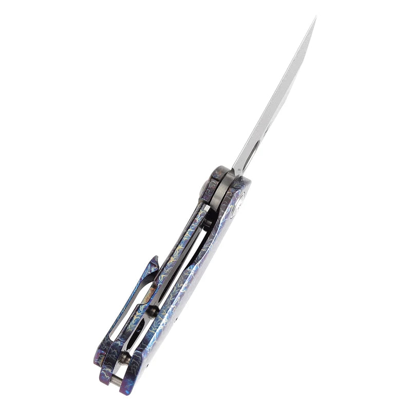 Kansept ~ Osprey ~ Frame Lock – Lightning Strike Titanium & Stainless Damascus