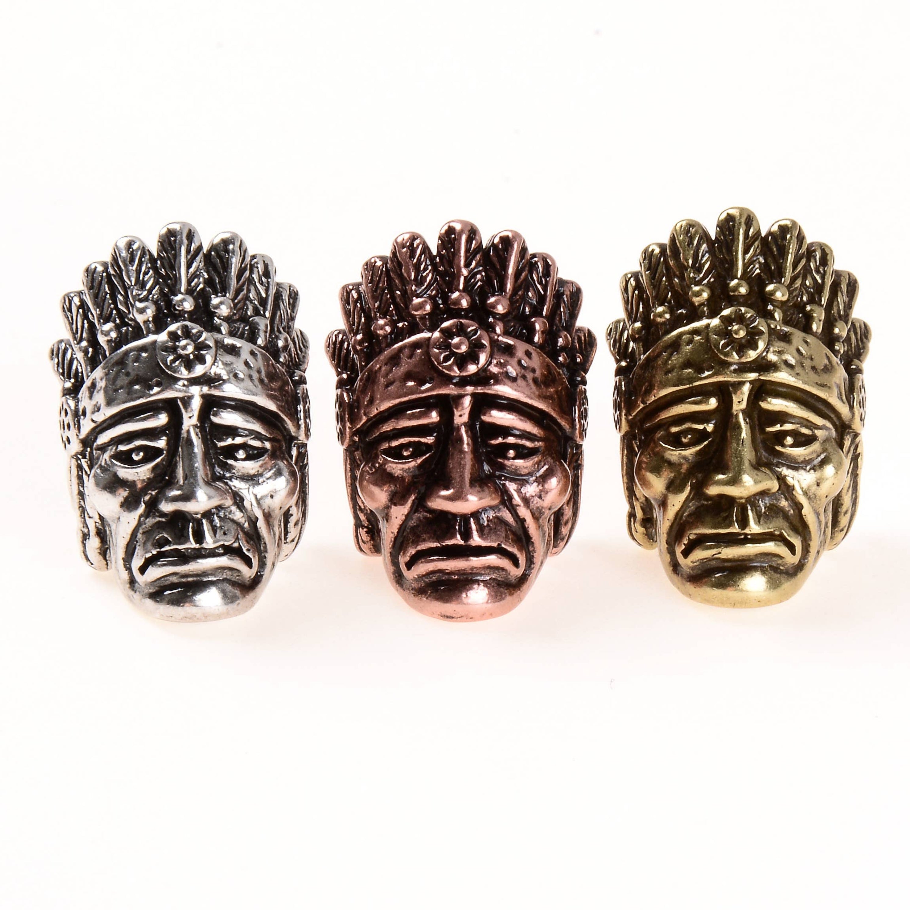 Native American Indian Head Paracord Beads