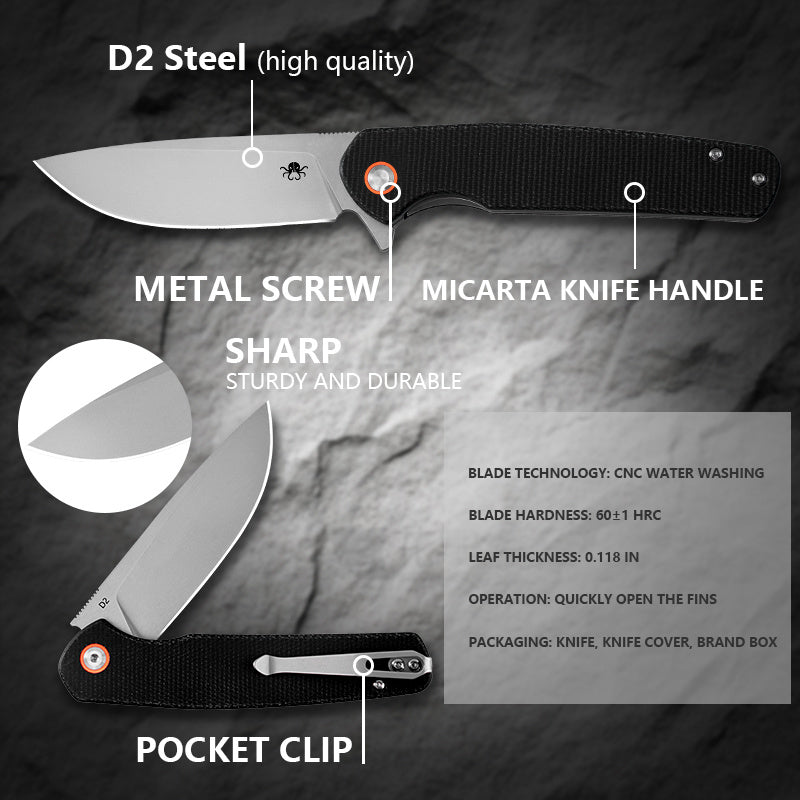 Klaken ~ Varek (J326): 3.35" D2 Steel & Micarta