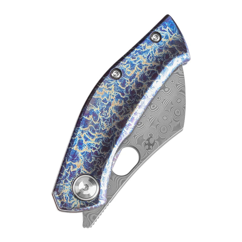 Kansept ~ Osprey ~ Frame Lock – Lightning Strike Titanium & Stainless Damascus