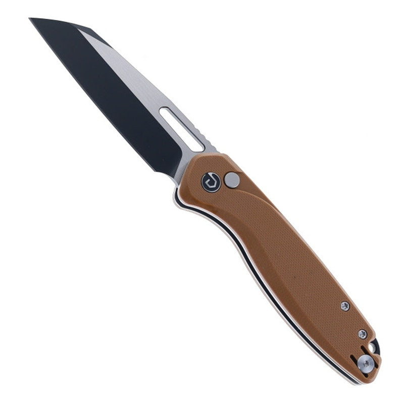 DEFCON ~ Warhawk Folding Knife Brown Micarta Handle 14C28N Sheepsfoot ~ TD020BR