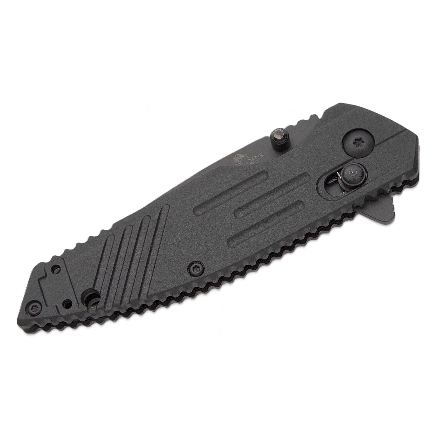 Bear & Son Bear OPS Rancor IX Slide Lock Flipper Knife 2.83" D2 Black Serrated