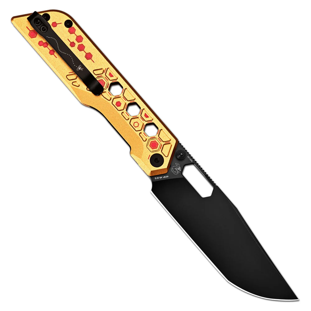 Artisan Cutlery Beest Front Flipper – Gold Aluminum & Black AR-SFII (1878P-GL)