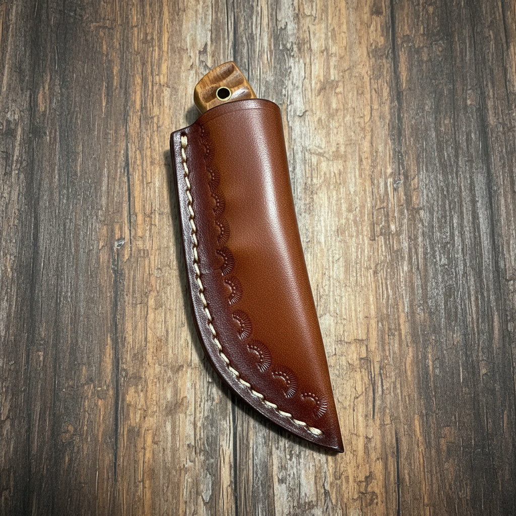 Handmade Damascus Steel Fixed Blade with Sheath
