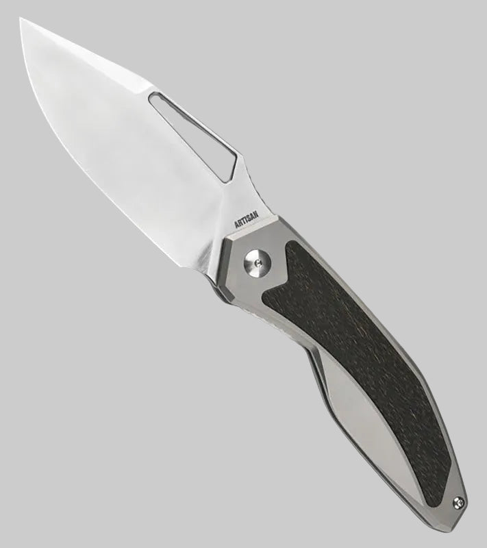 Artisan ~ Fragarach ~ Frame Lock – Sand Polish S90V & Gray Titanium / FatCarbon