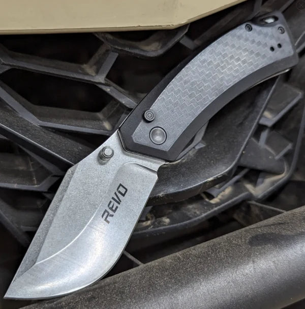 REVO Canyon Button Lock: 3.0" Wide-Belly Steel & High-Traction FRN