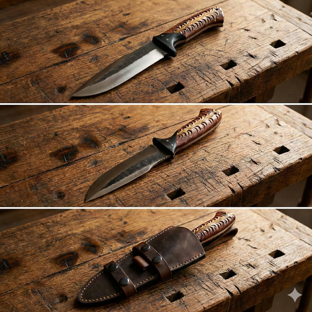 CFK™ ~ Custom Forged Knives ~ Handmade 10" Hunting Skinner