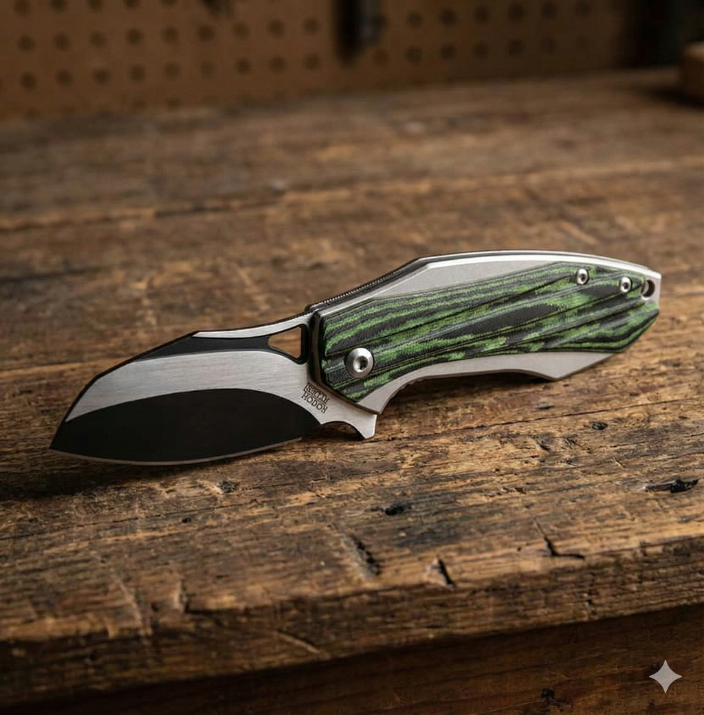 Rough Rider Bullfrog ~ Blk / Green G10 (2.4" Two-Tone) ~ RR2258