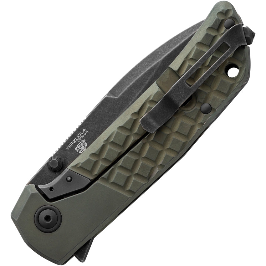 MKM Maximo Framelock: Jesper Voxnaes M390 & Green Stonewash Titanium