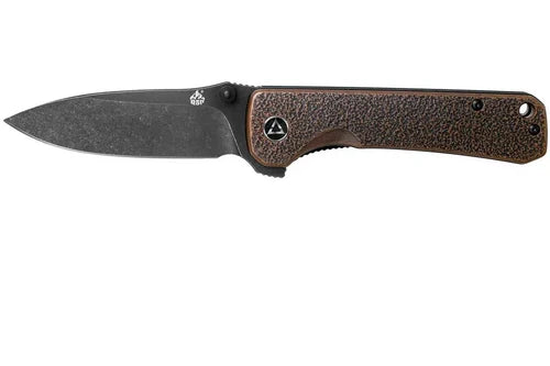 QSP Hawk Linerlock: 14C28N Black Stonewash & Antique Copper