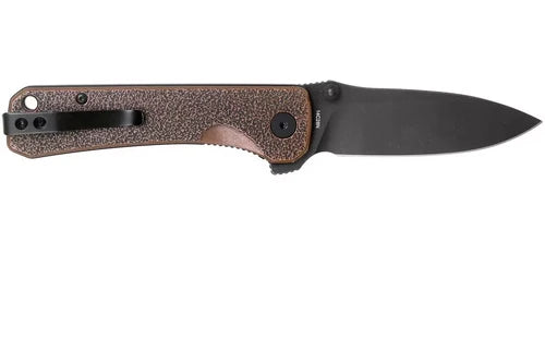 QSP Hawk Linerlock: 14C28N Black Stonewash & Antique Copper