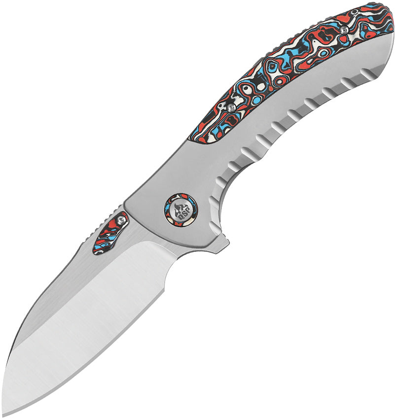 QSP Capybara Flipper: 3.06" M390 Sheepsfoot Blade & Titanium Carbon-Fiber
