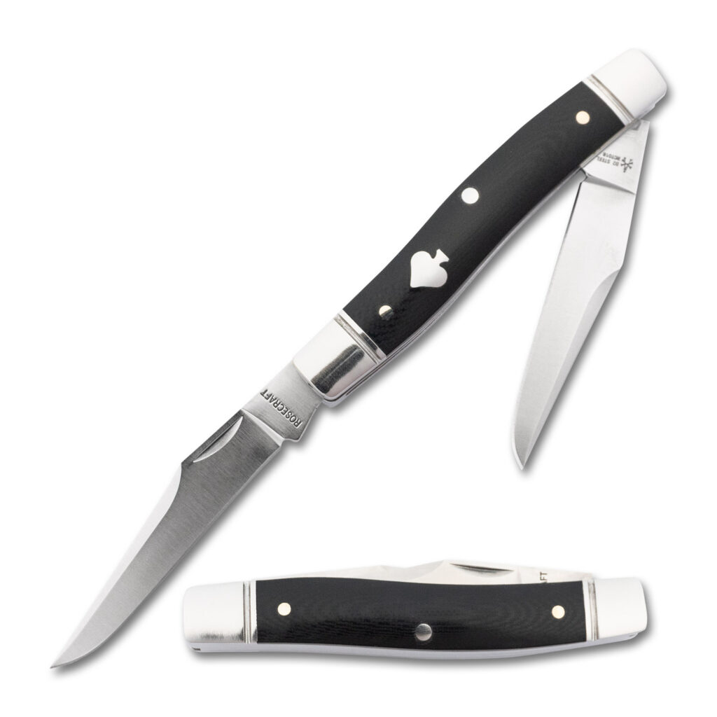 RoseCraft Blades ~ Sequatchie River Muskrat ~ D2 Clip Point Black Micarta