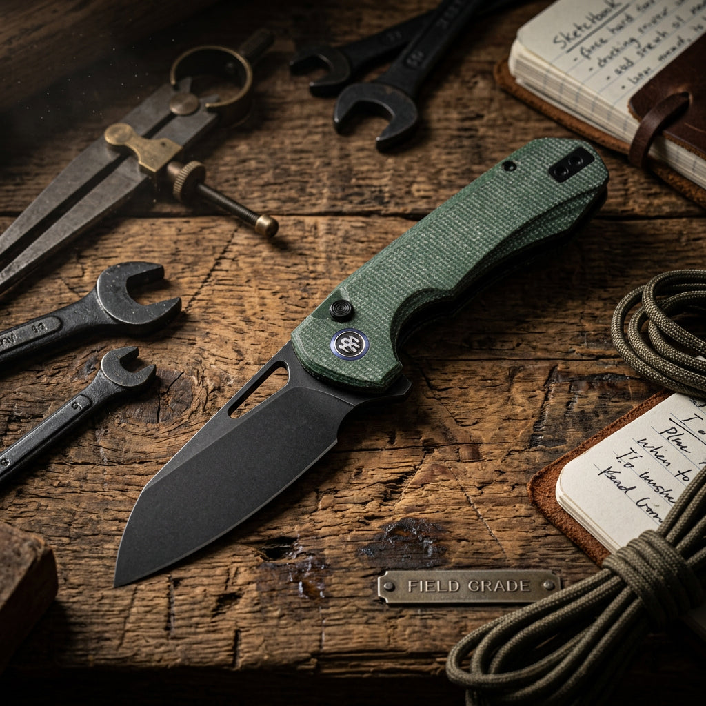 Remette RT-Camel Series: 2.75" 14C28N Wharncliffe & Multi-Deploy Armor Across G-10 and Micarta