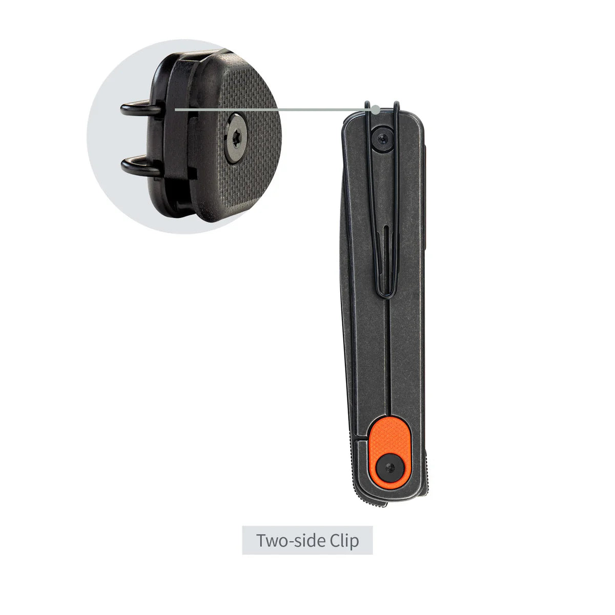 The SRM Palfrey Frame Lock – Black Stonewash 14C28N Steel & G10 / Stainless Steel Hybrid (135L-GJ)