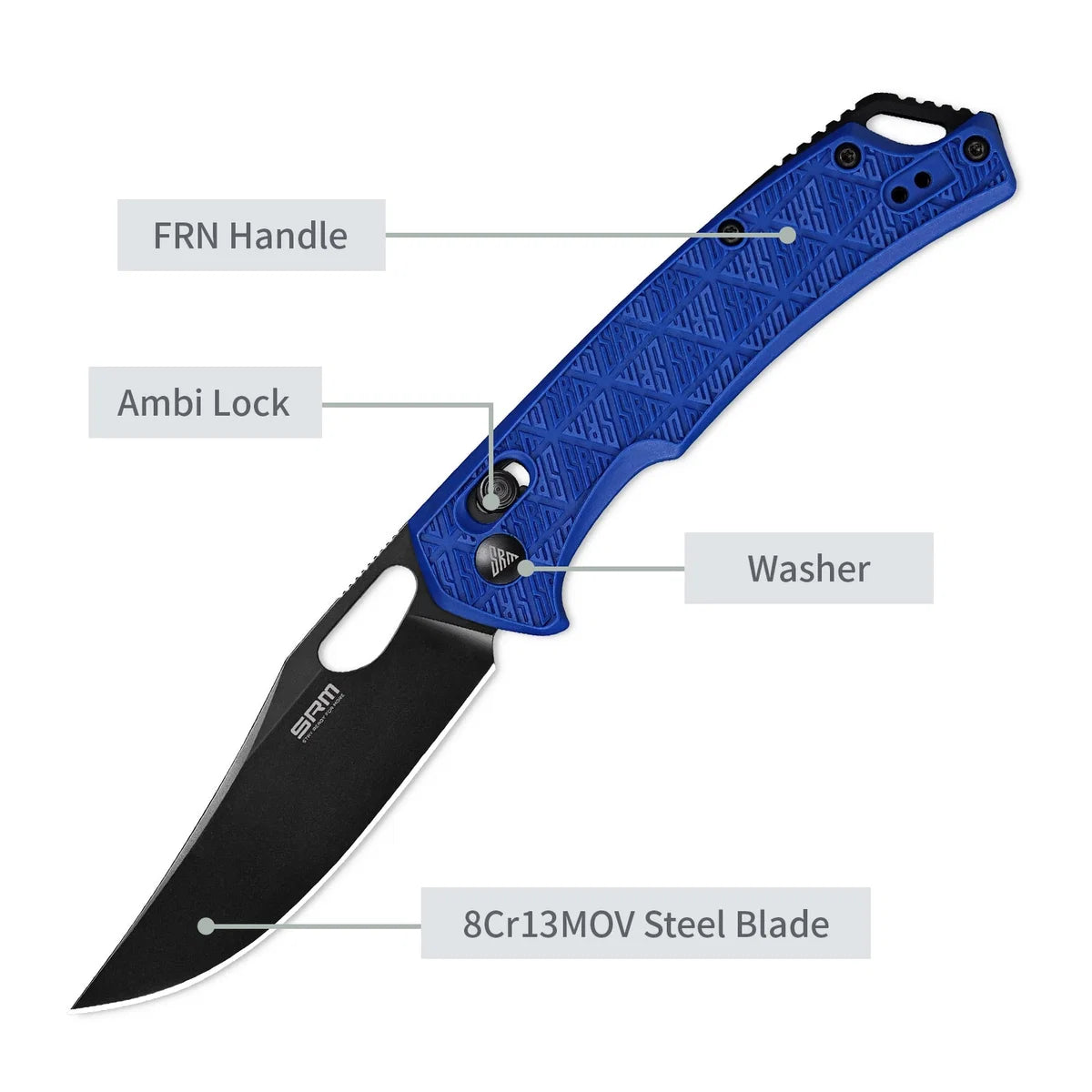 SRM Retriever 9201-PL Ambi-Lock EDC Folder – Black 8Cr13MoV & FRN *Trade-in