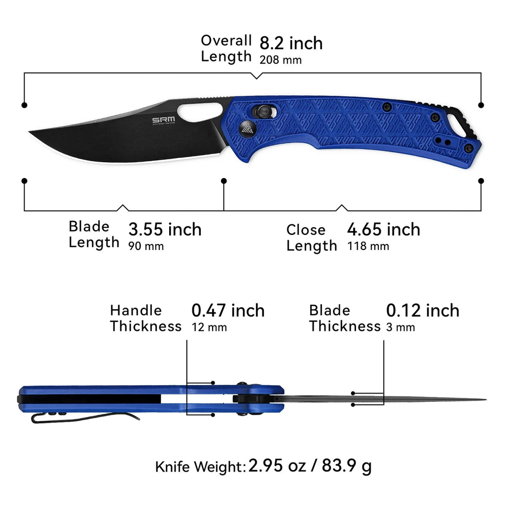 SRM Retriever 9201-PL Ambi-Lock EDC Folder – Black 8Cr13MoV & FRN *Trade-in