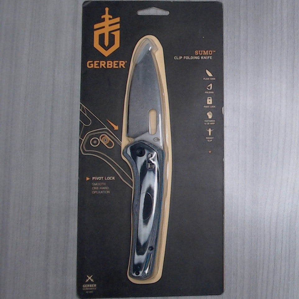 Gerber Sumo Grey: Oversized 9.02" Pivot-Lock Brawler & Layered G-10