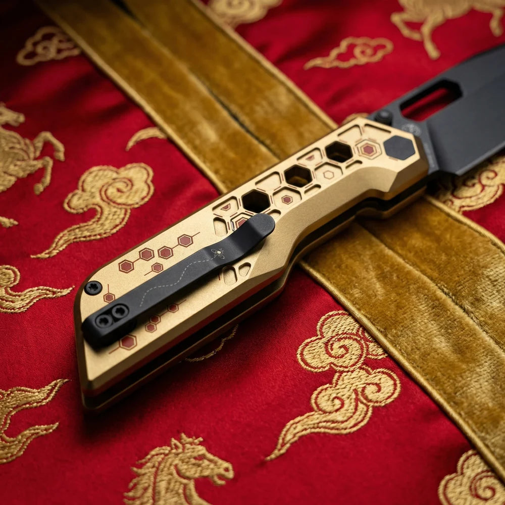 Artisan Cutlery Beest Front Flipper – Gold Aluminum & Black AR-SFII (1878P-GL)