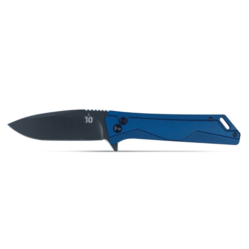 Se7en Plus Palma: 3.54" 9Cr18MoV Drop Point & Aluminum Button-Lock