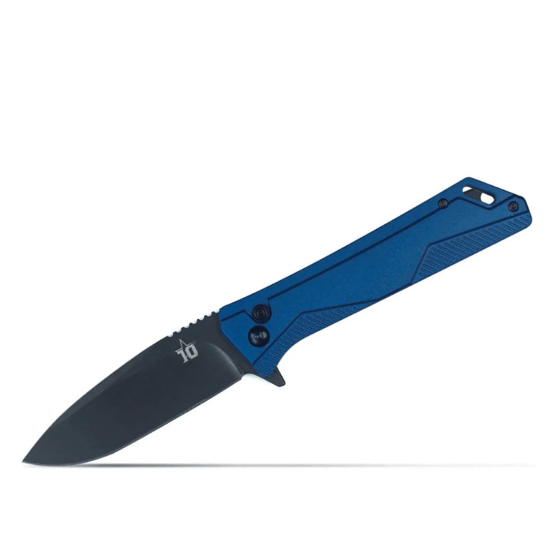 Se7en Plus Palma: 3.54" 9Cr18MoV Drop Point & Aluminum Button-Lock