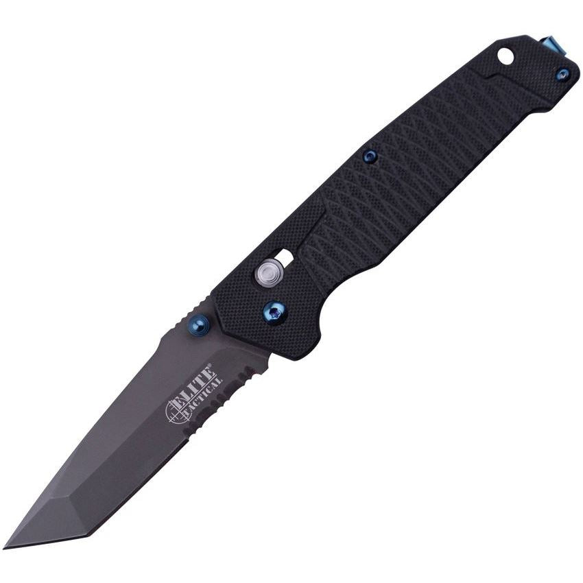 Elite Tactical 1016TBSO Rapid Lock Folder Knife with Black G10 Handle