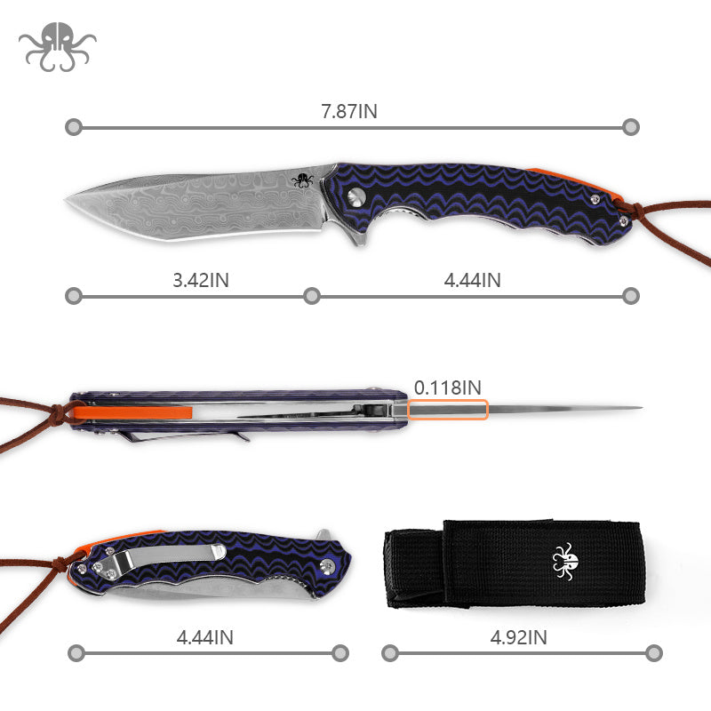 Klaken ~ Tidefall (J279): Damascus Steel & Exotic Hybrid
