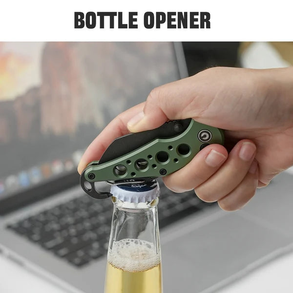 Civivi Pragma Wharncliffe Button Lock – Black Stonewash Nitro-V & Green Aluminum
