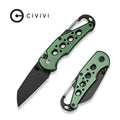 Civivi Pragma Wharncliffe Button Lock – Black Stonewash Nitro-V & Green Aluminum