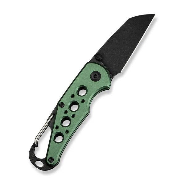 Civivi Pragma Wharncliffe Button Lock – Black Stonewash Nitro-V & Green Aluminum