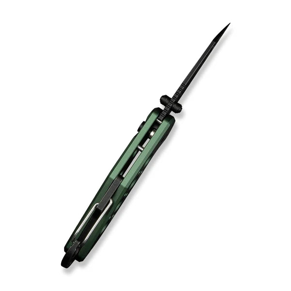 Civivi Pragma Wharncliffe Button Lock – Black Stonewash Nitro-V & Green Aluminum