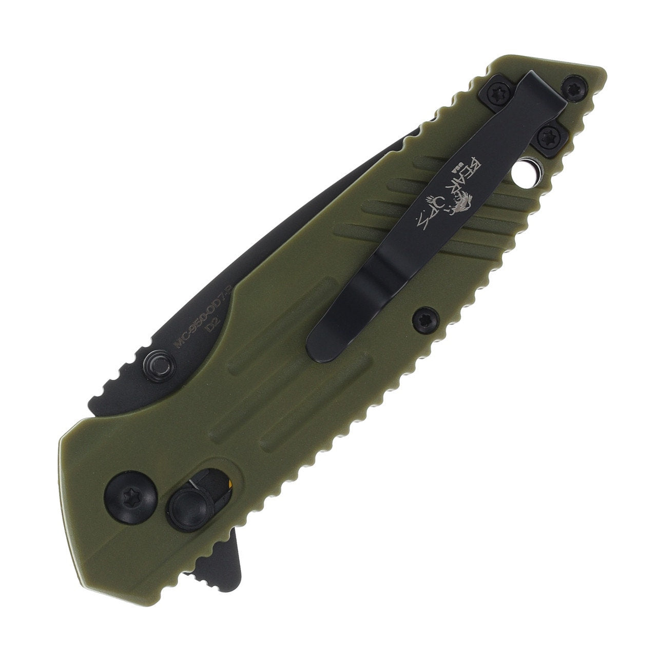 Qty 2 - Bear & Son Rancor IX OD Green/Dessert Sand 2.75in Black D2 950-OD7/DS7-B