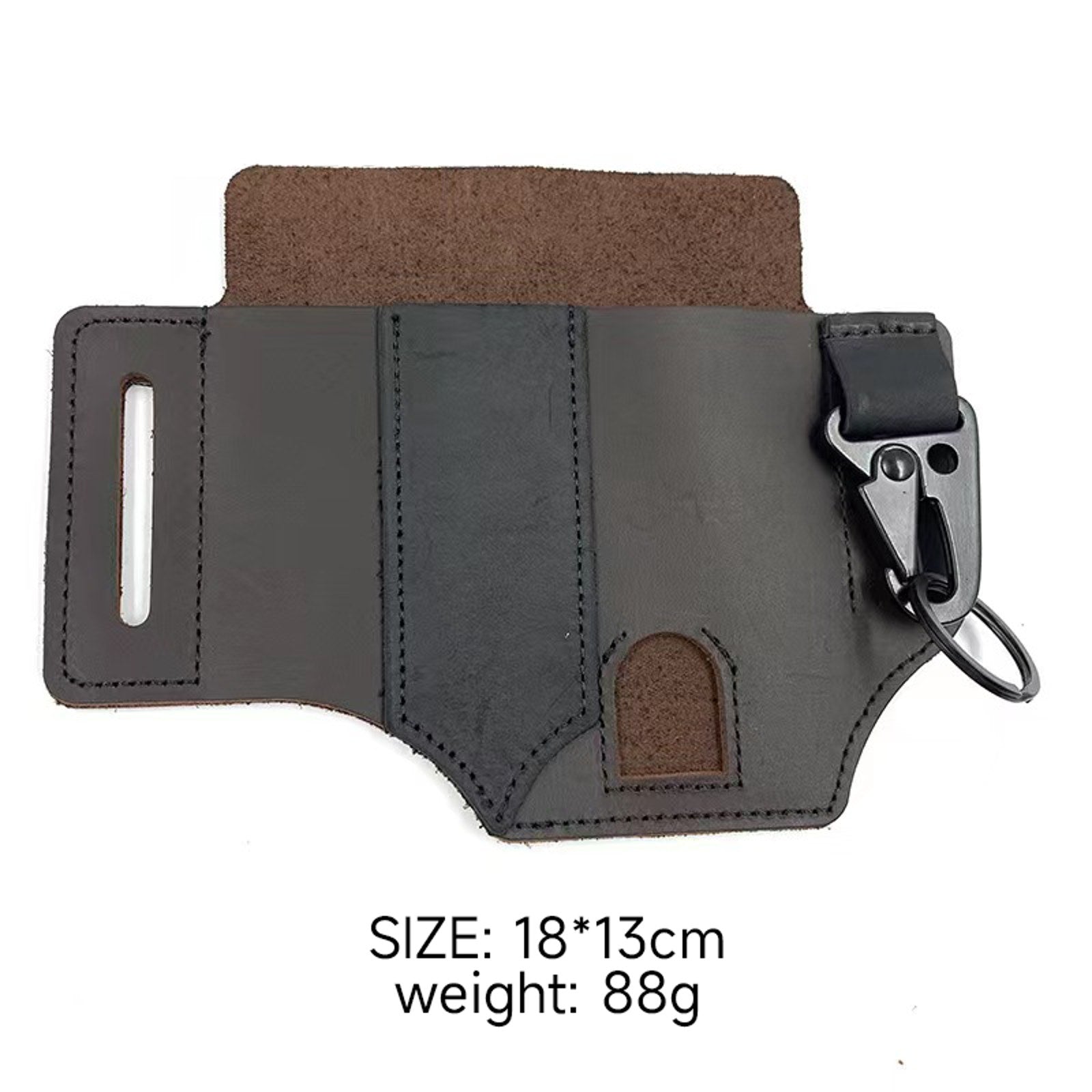 EDC Leather Knife Case & Flashlight Slot Tactical Pouch