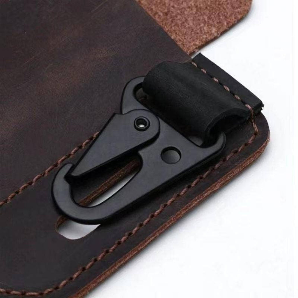 EDC Leather Knife Case & Flashlight Slot Tactical Pouch