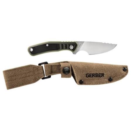 Gerber Downwind Caper Fixed Blade: 2.8" Stainless Steel & Green/Black G10