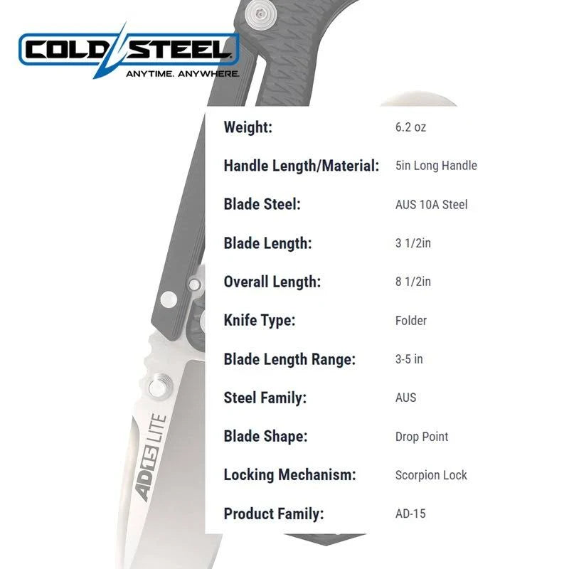 Cold Steel AD-15 Lite Scorpion Lock (Lynn Thompson Personal Vault Collection w/ COA)