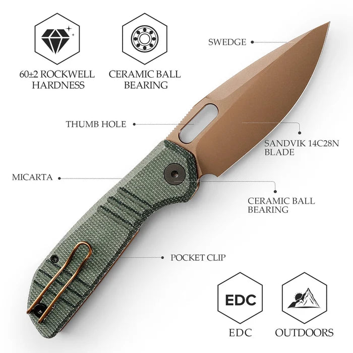 Trivisa ~ Gecko-GM ~ PVD 14c28n/Micarta